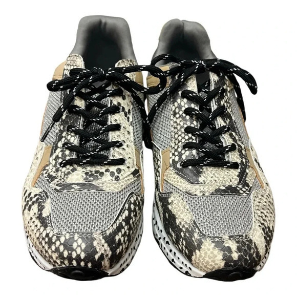 Steve‎ Madden Bena Snake Print Collage Wedge Leather Sneakers Women Size 8.5 - Picture 6 of 13